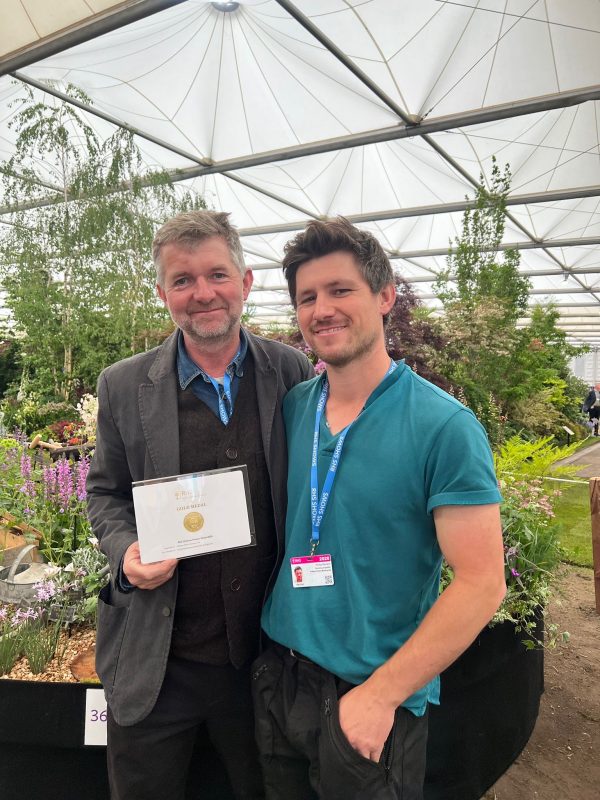 Paul Seaborne and Phil Rankin hold RHS Chelsea Flower Show 2026 Gold medal